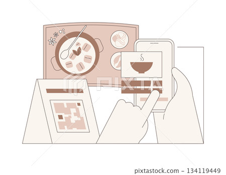 Interactive menu isolated cartoon vector illustrations. 134119449