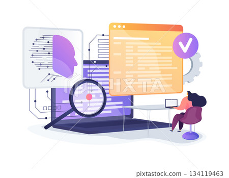 AI-Powered Code Review Platforms abstract concept vector illustration. 134119463