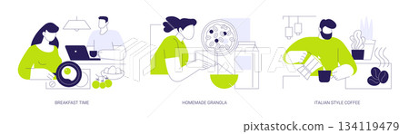 Breakfast time isolated cartoon vector illustrations se 134119479