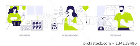 Nutrition supplements isolated cartoon vector illustrations se 134119490