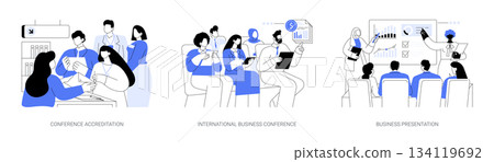 International business conference abstract concept vector illustrations. International business conference abstract concept vector illustrations. 134119692