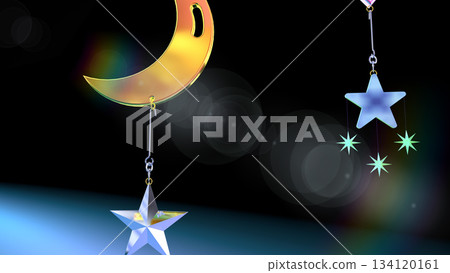 3D image inspired by a Christmas mobile 3D image inspired by a Christmas mobile 134120161