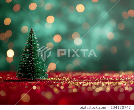 精美的聖誕素材,以紅色和綠色的閃亮背景和聖誕樹為特色。 精美的聖誕素材,以紅色和綠色的閃亮背景和聖誕樹為特色。 134120742
