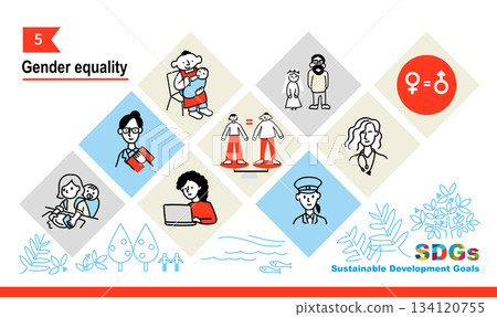 可持續發展目標 GOAL5 的圖示 134120755
