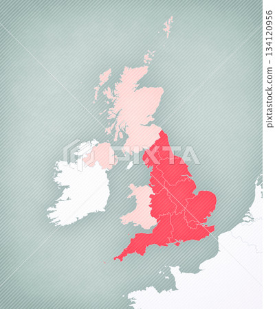 Map of England - regional borders 134120956
