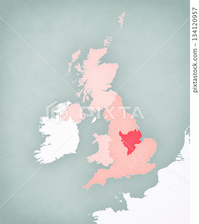 Map of England - East Midlands Map of England - East Midlands 134120957