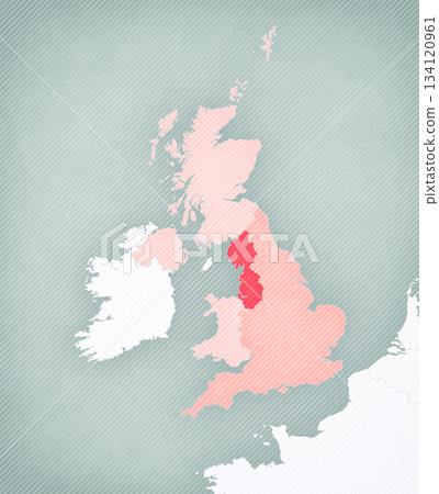 Map of England - North West England Map of England - North West England 134120961