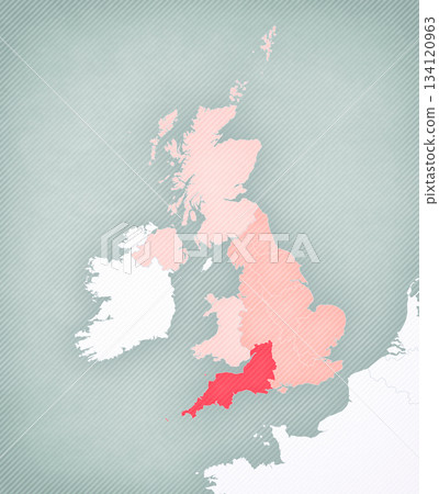Map of England - South West England Map of England - South West England 134120963