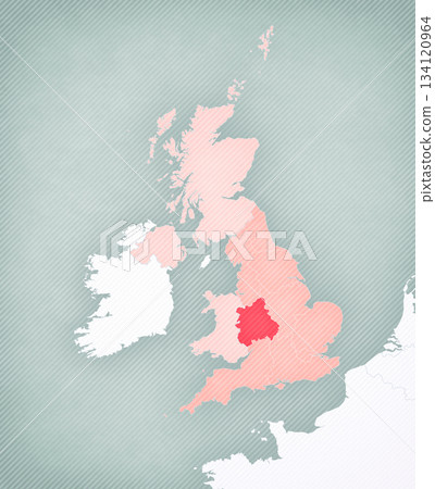 Map of England - West Midlands Map of England - West Midlands 134120964