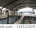 A train stopping at Hiroshima Electric Railway Miyajimaguchi Station (Hatsukaichi City, Hiroshima Prefecture) 134121029