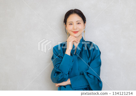 Woman in blue blouse 134121254