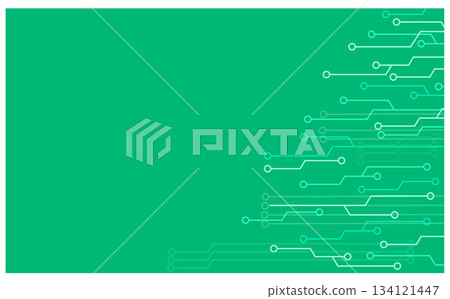 Green electronic circuit board background illustration material 134121447