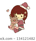 Girl and Reindeer 134121482