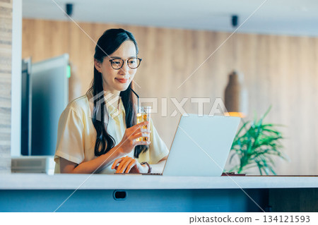 Creative female employees 134121593
