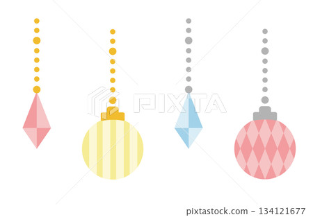 Cute illustration of Christmas ornaments Cute illustration of Christmas ornaments 134121677