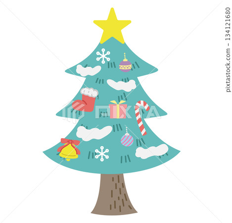 Cute illustration of Christmas tree Cute illustration of Christmas tree 134121680