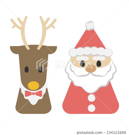 Cute Christmas illustrations (Santa, reindeer) Cute Christmas illustrations (Santa, reindeer) 134121689