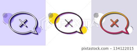 Reject message line icon. Halftone dotted pattern. Gradient icon with grain shadow. Decline or remove chat sign. Line reject icon. Various designs. Vector Reject message line icon. Halftone dotted pattern. Gradient icon with grain shadow. Decline or remove chat sign. Line reject icon. Various designs. Vector 134122015