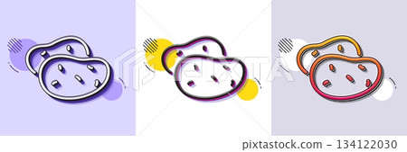 Potato line icon. Halftone dotted pattern. Gradient icon with grain shadow. Vegetable food sign. Diet nutrition symbol. Line potato icon. Various designs. Vector Potato line icon. Halftone dotted pattern. Gradient icon with grain shadow. Vegetable food sign. Diet nutrition symbol. Line potato icon. Various designs. Vector 134122030