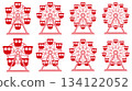 Set of vector illustrations of Ferris wheel icons of various shapes 134122052