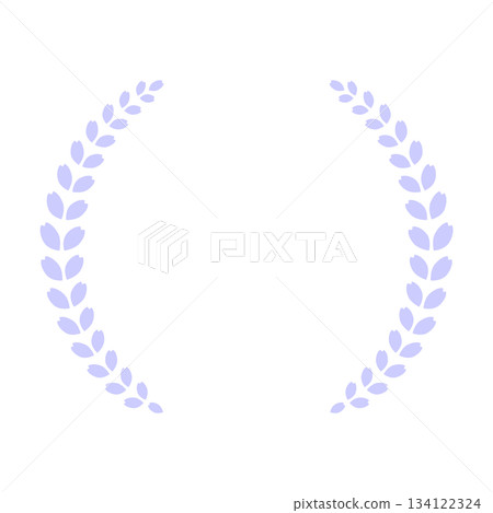 月桂花環式藍紫色簡約向量 png 透明 134122324