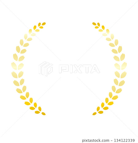 月桂花環式金色簡約向量 png 透明邊框 月桂花環式金色簡約向量 png 透明邊框 134122339