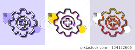 Medicine line icon. Halftone dotted pattern. Gradient icon with grain shadow. Medical service sign. Healthcare support symbol. Line medicine icon. Various designs. Vector Medicine line icon. Halftone dotted pattern. Gradient icon with grain shadow. Medical service sign. Healthcare support symbol. Line medicine icon. Various designs. Vector 134122606