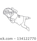 Sleeping child line art 134122770