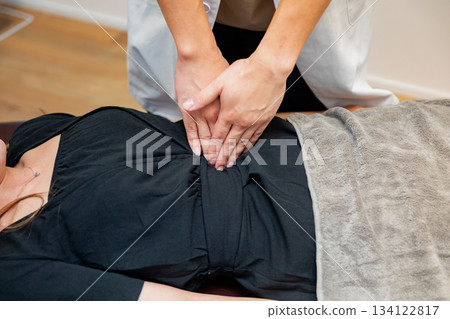 Chiropractic clinic treatment scene 134122817