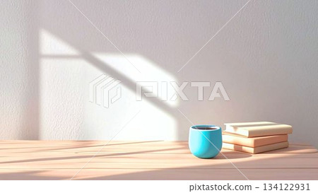 Clay style book and coffee cup on a table Clay style book and coffee cup on a table 134122931