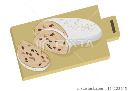 Stollen (Christmas bread) illustration 134122945