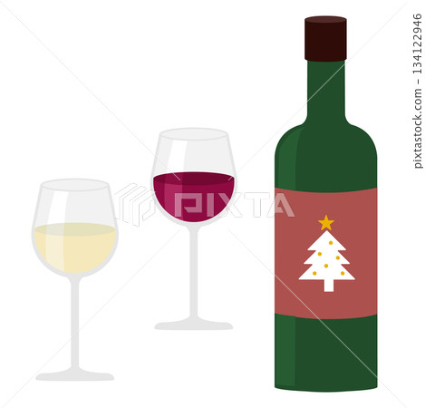 Christmas label wine illustration Christmas label wine illustration 134122946