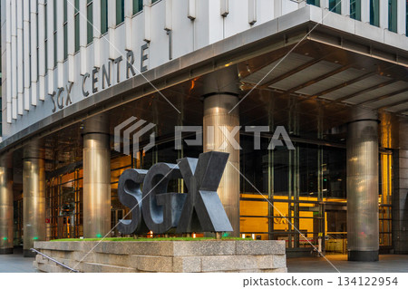 Exterior and logo sign of the Singapore Exchange (SGX) headquarters building 134122954