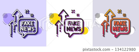 Fake news line icon. Halftone dotted pattern. Gradient icon with grain shadow. Propaganda conspiracy chat sign. Wrong truth symbol. Line fake news icon. Various designs. Vector Fake news line icon. Halftone dotted pattern. Gradient icon with grain shadow. Propaganda conspiracy chat sign. Wrong truth symbol. Line fake news icon. Various designs. Vector 134122980
