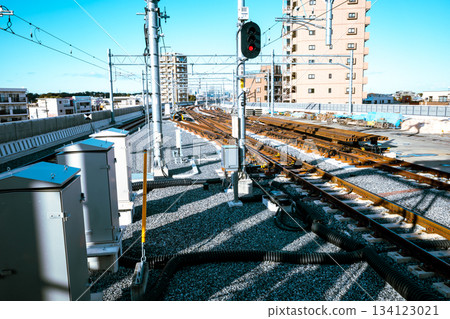 2025年11月,東京東村山站附近,高架橋正在興建中的鐵路,a-4 淺色 2025年11月,東京東村山站附近,高架橋正在興建中的鐵路,a-4 淺色 134123021