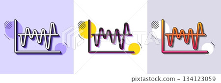 Investment chart line icon. Halftone dotted pattern. Gradient icon with grain shadow. Economic graph sign. Stock exchange symbol. Business finance. Line stock analysis icon. Various designs. Vector Investment chart line icon. Halftone dotted pattern. Gradient icon with grain shadow. Economic graph sign. Stock exchange symbol. Business finance. Line stock analysis icon. Various designs. Vector 134123059
