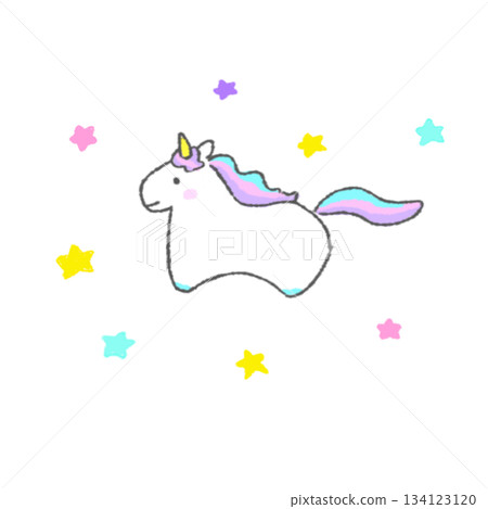 可愛的塗鴉獨角獸（馬） 134123120
