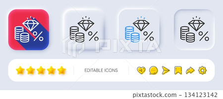 Money tax line icon. Neumorphic, Flat shadow, 3d buttons. Jewelry tax rate sign. Financial interest symbol. Line money tax icon. Social media icons. Vector Money tax line icon. Neumorphic, Flat shadow, 3d buttons. Jewelry tax rate sign. Financial interest symbol. Line money tax icon. Social media icons. Vector 134123142