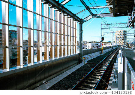 Railway with viaduct construction underway around Higashimurayama Station, Tokyo November 2025 E-4 Light Color Railway with viaduct construction underway around Higashimurayama Station, Tokyo November 2025 E-4 Light Color 134123188