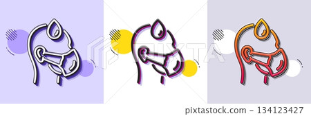 Sick man with medical mask line icon. Halftone dotted pattern. Gradient icon with grain shadow. Safety respiratory mask sign. Coronavirus face protection symbol. Line sick man icon. Vector Sick man with medical mask line icon. Halftone dotted pattern. Gradient icon with grain shadow. Safety respiratory mask sign. Coronavirus face protection symbol. Line sick man icon. Vector 134123427