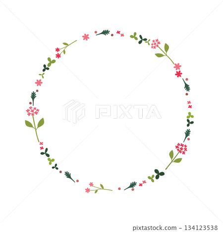 Round floral frame 134123538