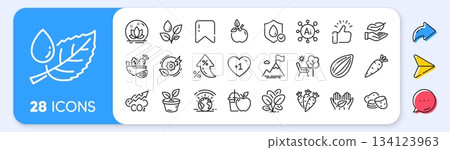 Waterproof, Salad and Eco food line icons. Interest rate, AI generate, Inflation icons. Pack of Leaves, Lightweight, Potato icon. Lotus, Mountain flag, Leaf dew pictogram. Vector Waterproof, Salad and Eco food line icons. Interest rate, AI generate, Inflation icons. Pack of Leaves, Lightweight, Potato icon. Lotus, Mountain flag, Leaf dew pictogram. Vector 134123963