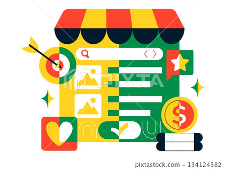 Online Freelancer Marketplace Illustration Featuring A Digital Platform For Search, Offers, Professional Services, and Product Order Tracking System Online Freelancer Marketplace Illustration Featuring A Digital Platform For Search, Offers, Professional Services, and Product Order Tracking System 134124582