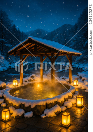 Hot spring open-air bath 134125278