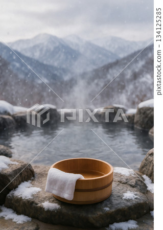 Hot spring open-air bath 134125285