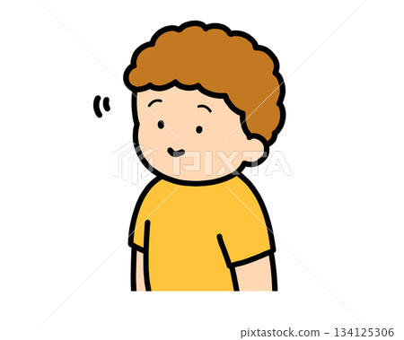 Brown-haired boy nodding Brown-haired boy nodding 134125306