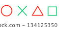 Simple circle, cross, triangle, and square marks 134125350