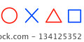 Simple circle, cross, triangle, and square marks 134125352