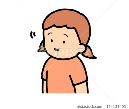 點頭的棕髮女孩 點頭的棕髮女孩 134125403