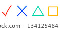 Simple check, cross, triangle, and square marks 134125484